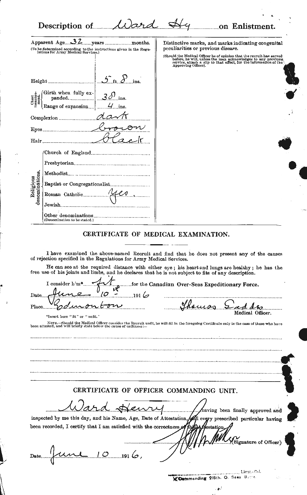 Dossiers du Personnel de la Première Guerre mondiale - CEC 657822b