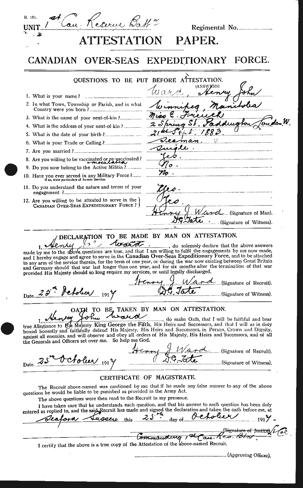 Personnel Records of the First World War - CEF 657841a