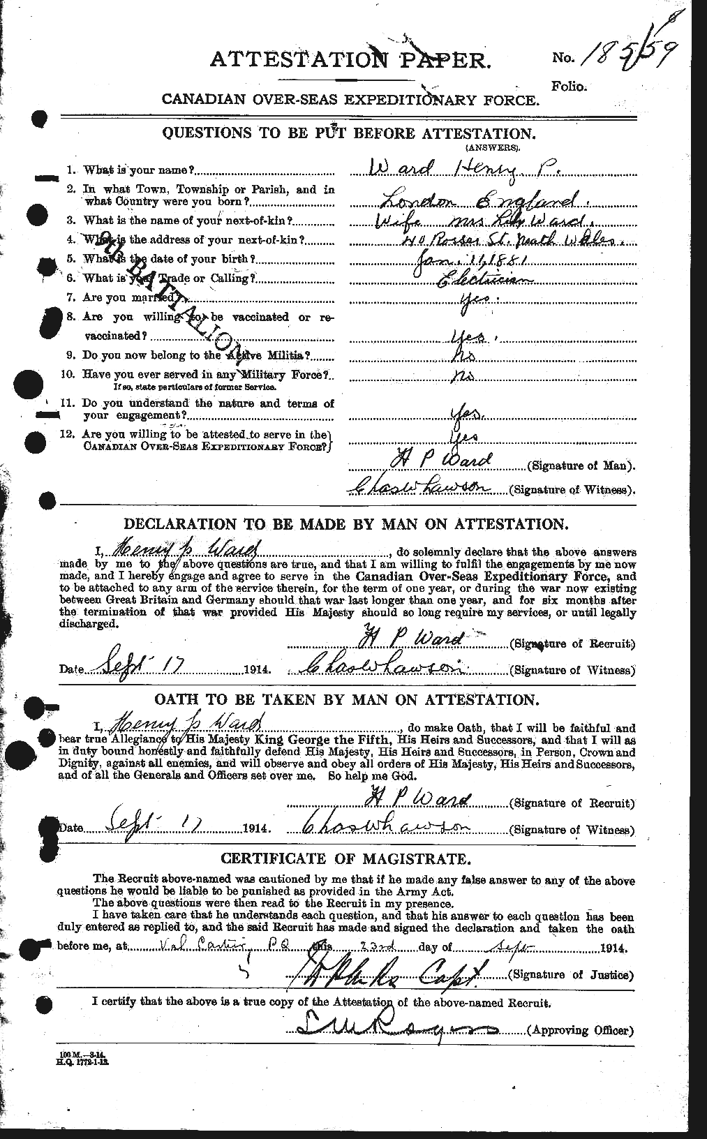 Personnel Records of the First World War - CEF 657843a