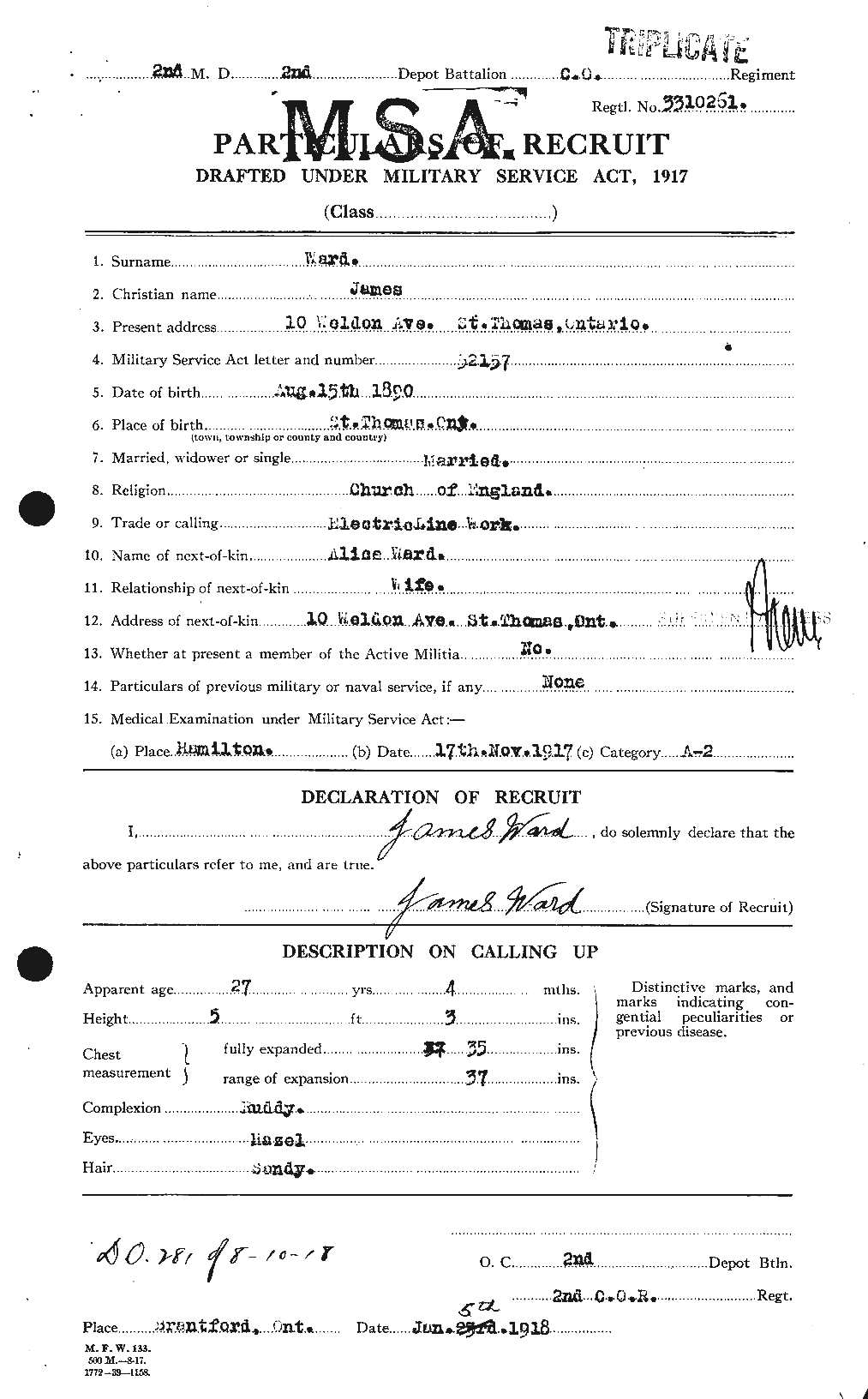 Personnel Records of the First World War - CEF 657877a