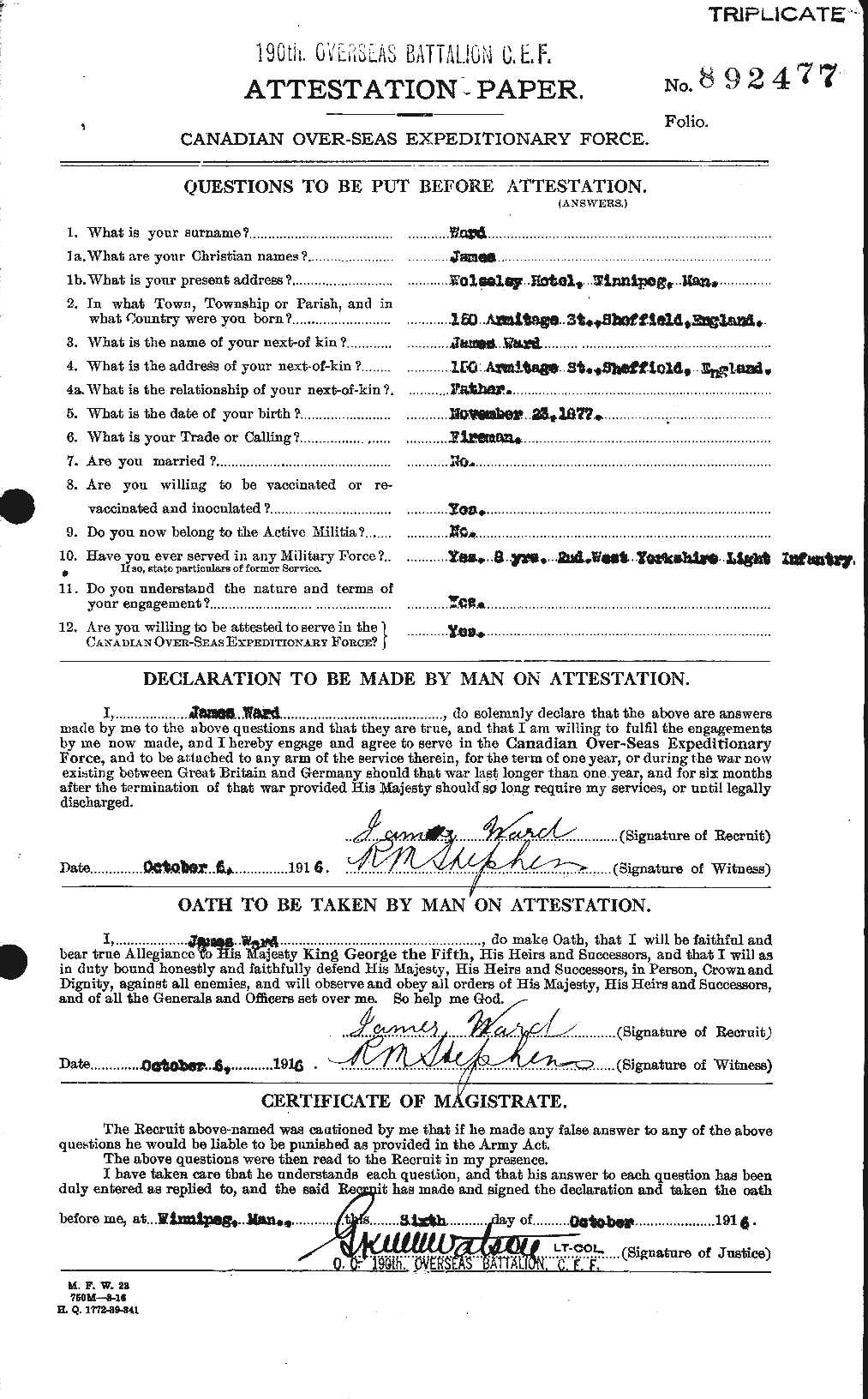 Personnel Records of the First World War - CEF 657879a
