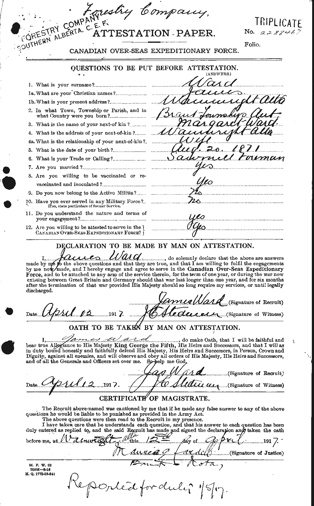 Personnel Records of the First World War - CEF 657883a