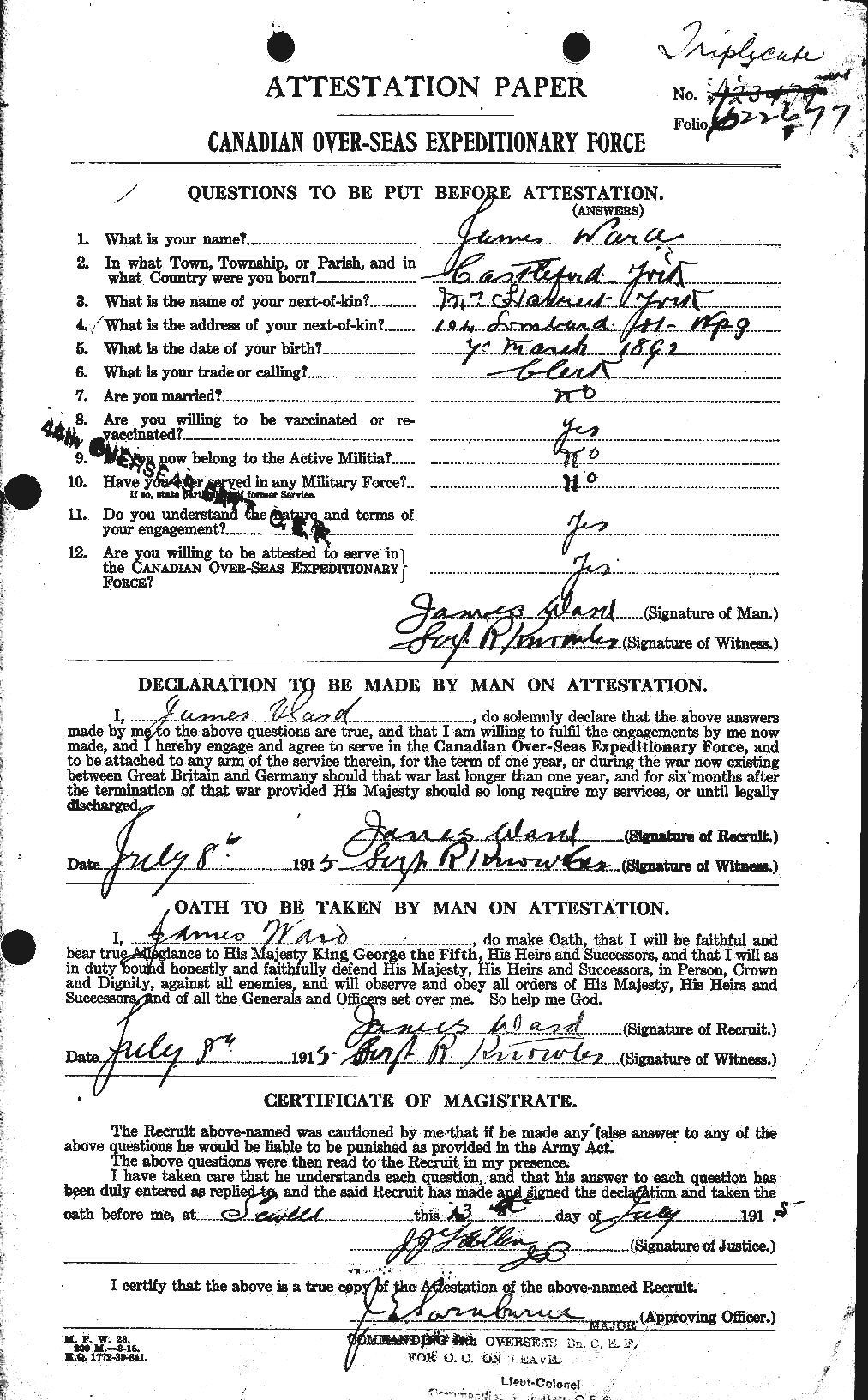 Personnel Records of the First World War - CEF 657897a