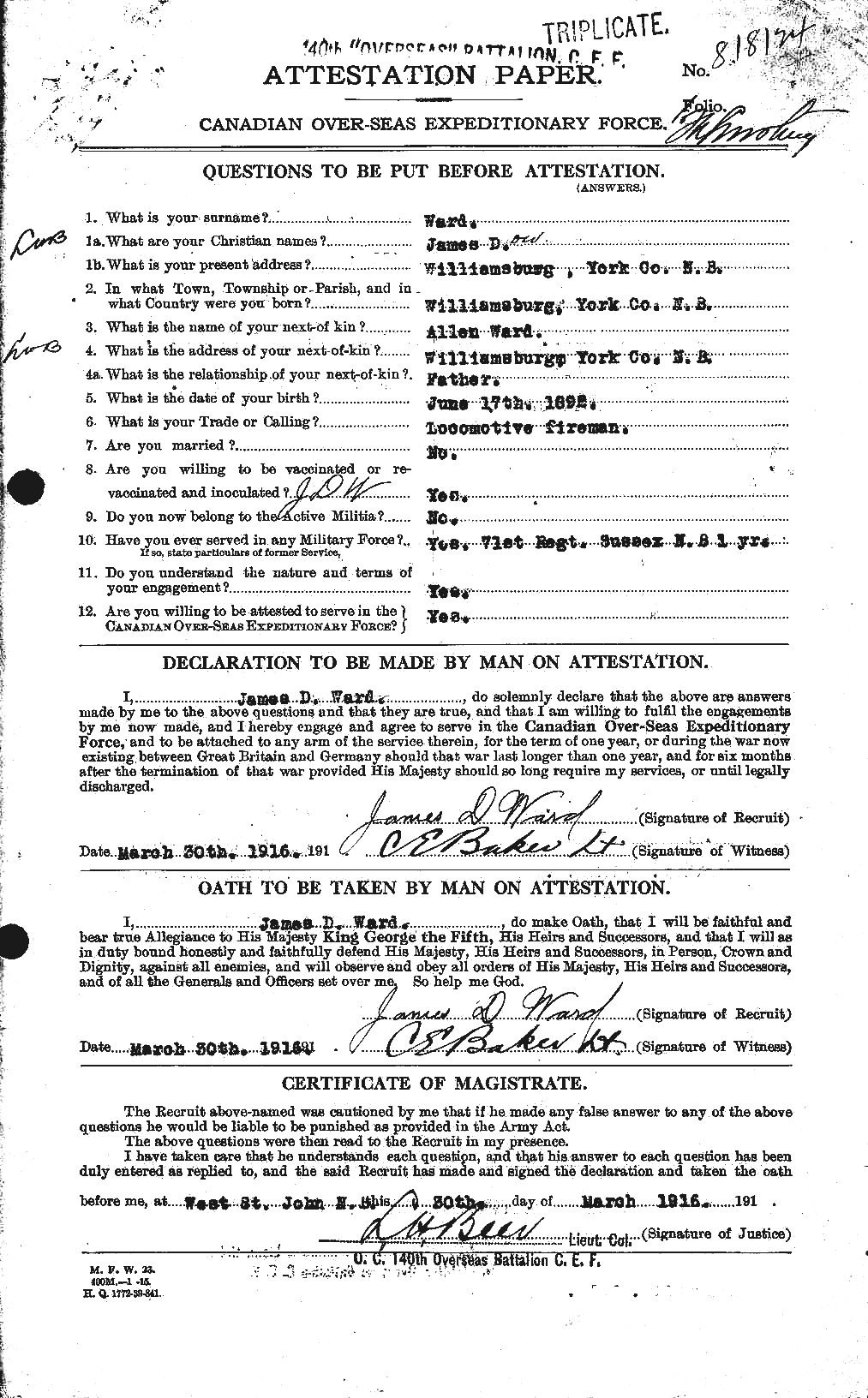 Personnel Records of the First World War - CEF 657901a
