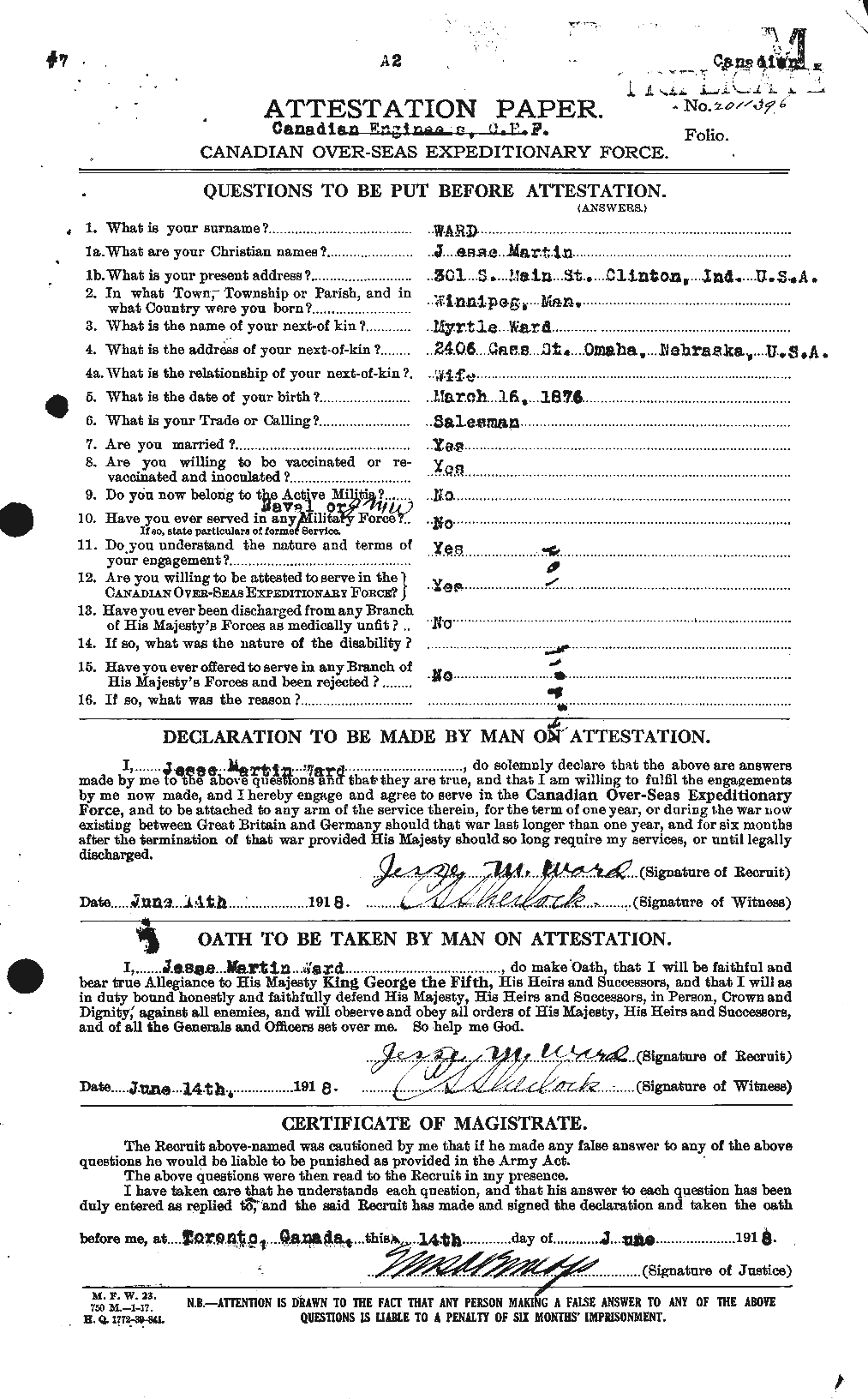 Personnel Records of the First World War - CEF 657921a