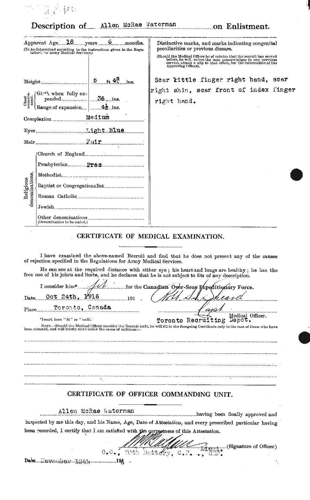 Dossiers du Personnel de la Première Guerre mondiale - CEC 658092b