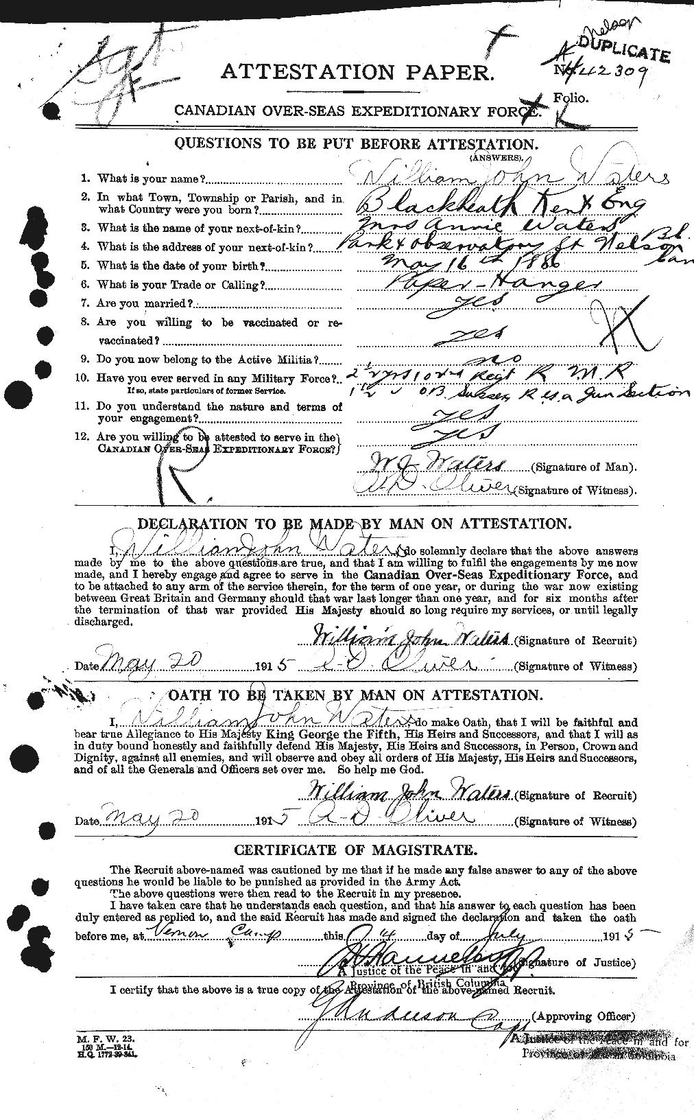Personnel Records of the First World War - CEF 658286a