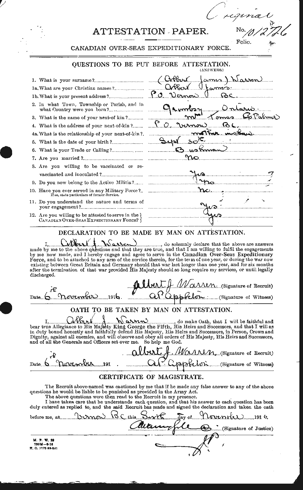 Personnel Records of the First World War - CEF 658339a