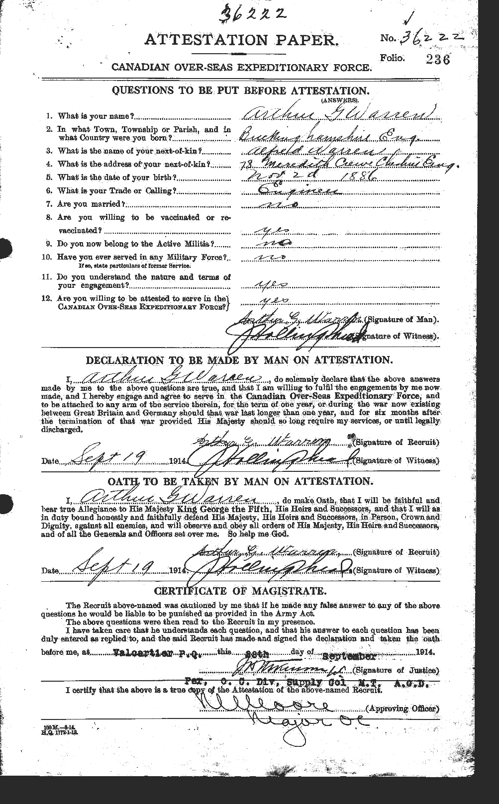 Personnel Records of the First World War - CEF 658361a