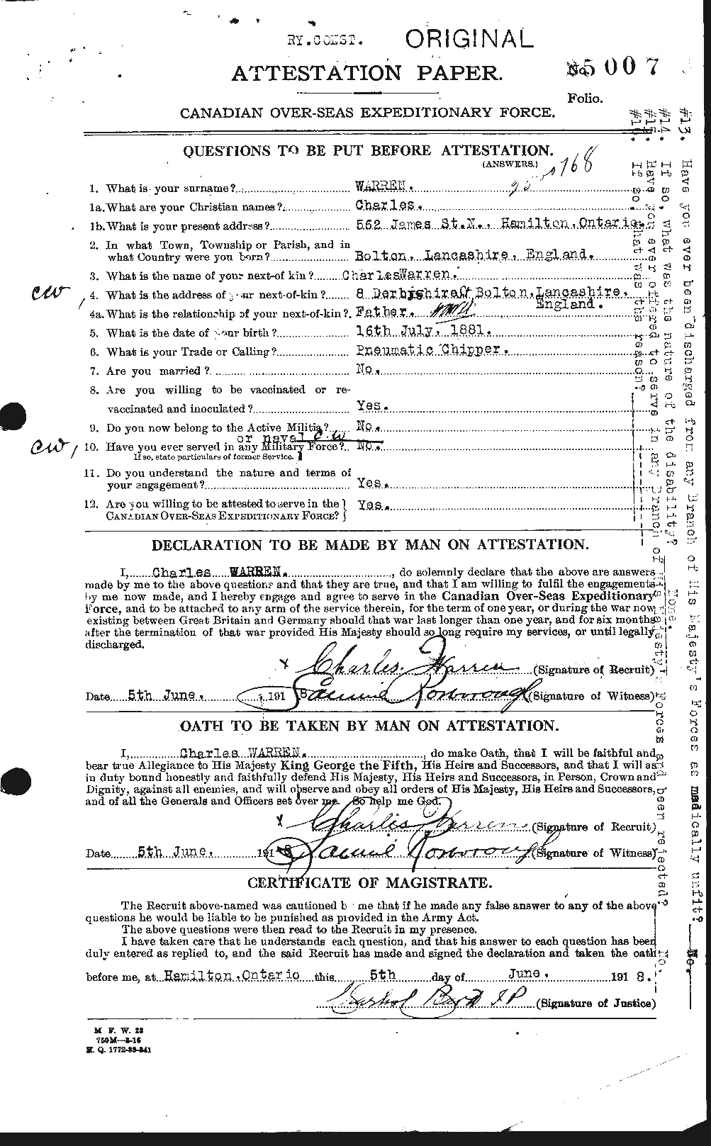 Personnel Records of the First World War - CEF 658386a