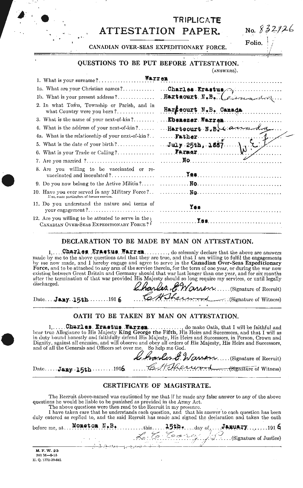 Personnel Records of the First World War - CEF 658389a