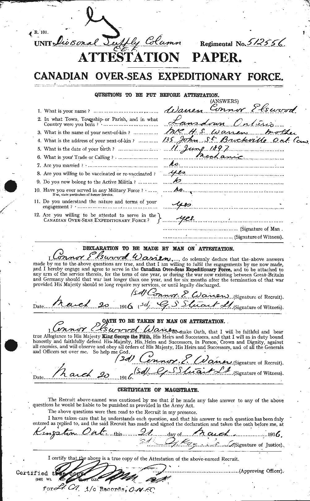 Personnel Records of the First World War - CEF 658399a