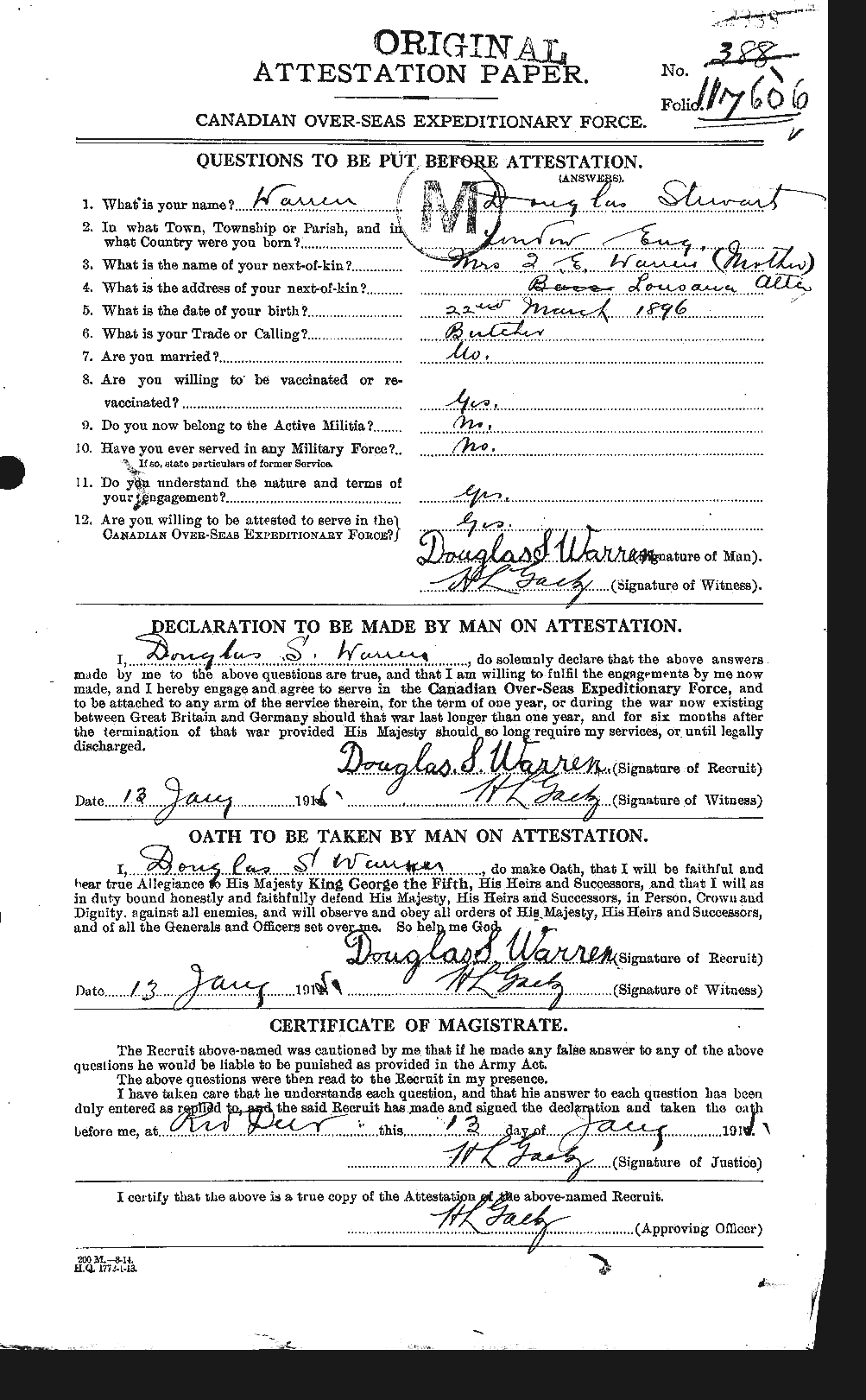 Personnel Records of the First World War - CEF 658410a