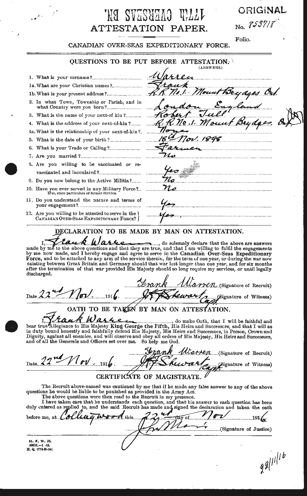 Personnel Records of the First World War - CEF 658431a