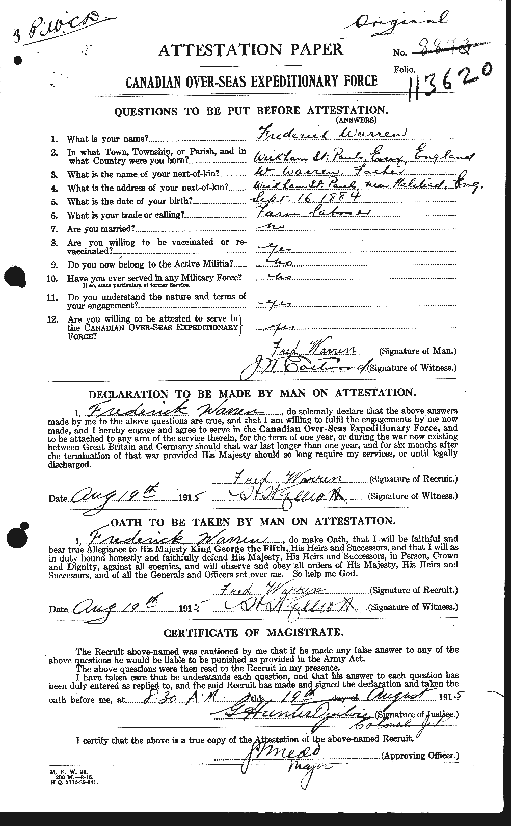 Personnel Records of the First World War - CEF 658441a