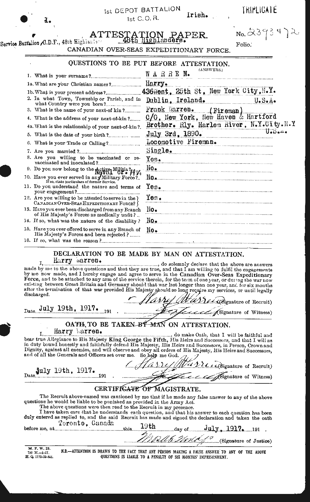 Personnel Records of the First World War - CEF 658482a