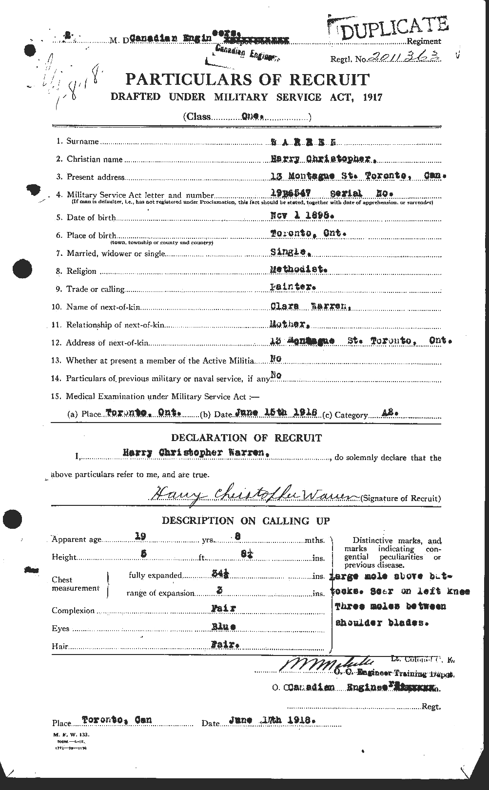 Personnel Records of the First World War - CEF 658483a