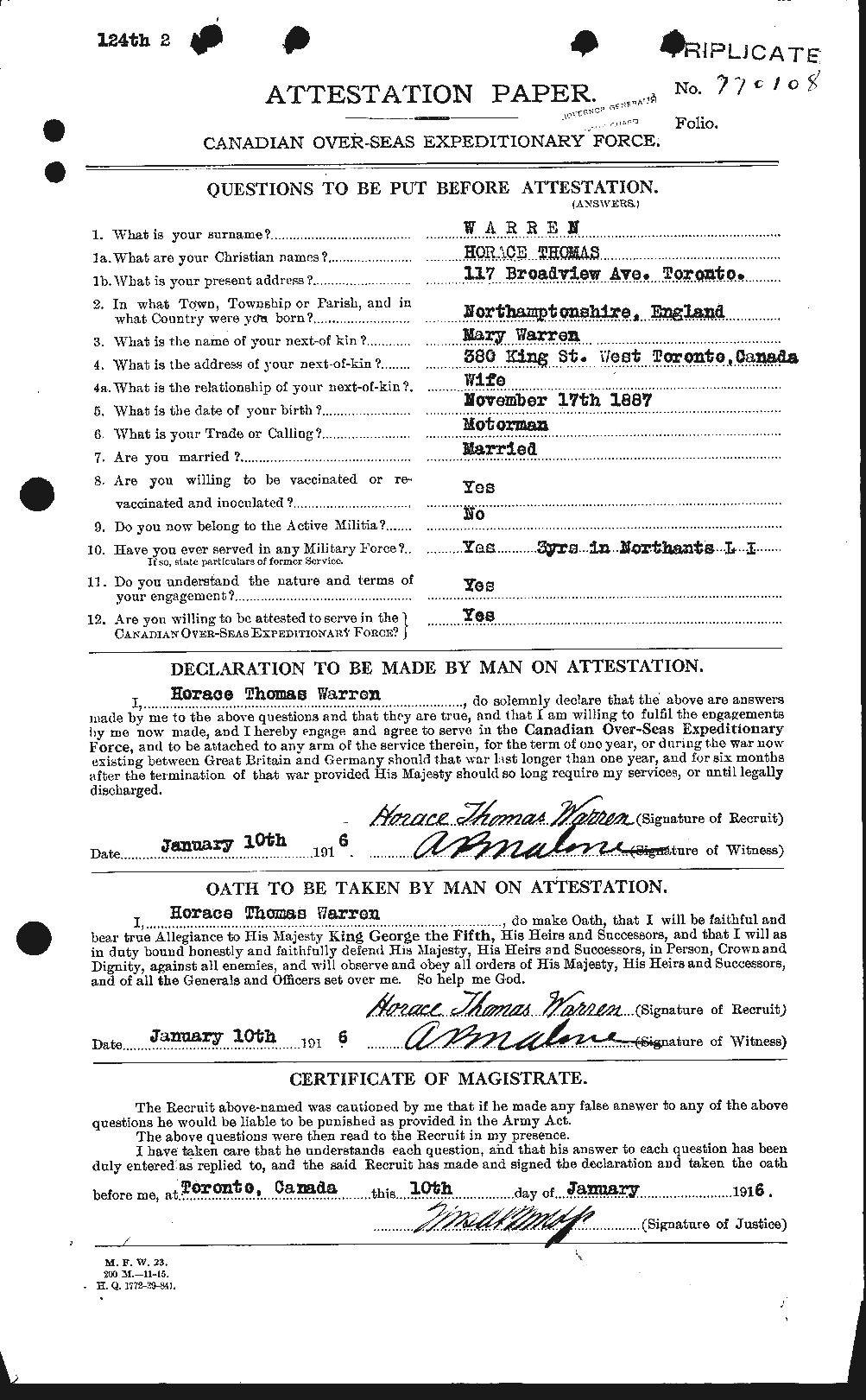 Personnel Records of the First World War - CEF 658506a