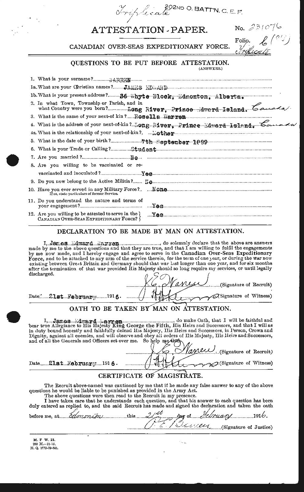 Personnel Records of the First World War - CEF 658528a