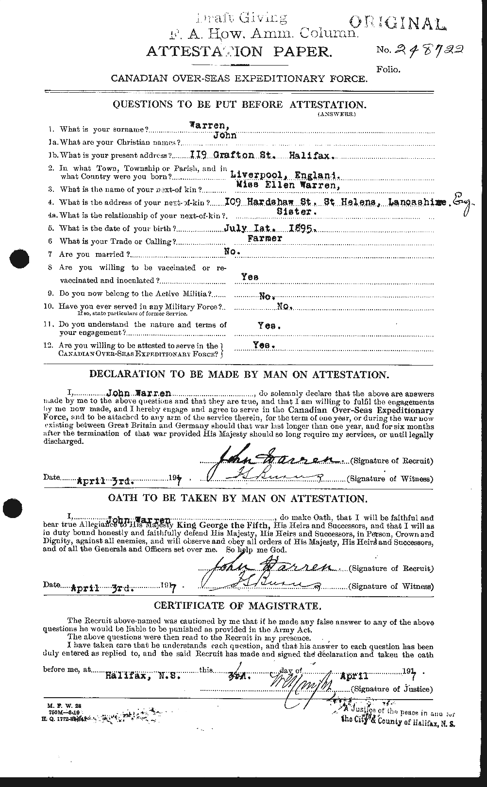 Personnel Records of the First World War - CEF 658544a