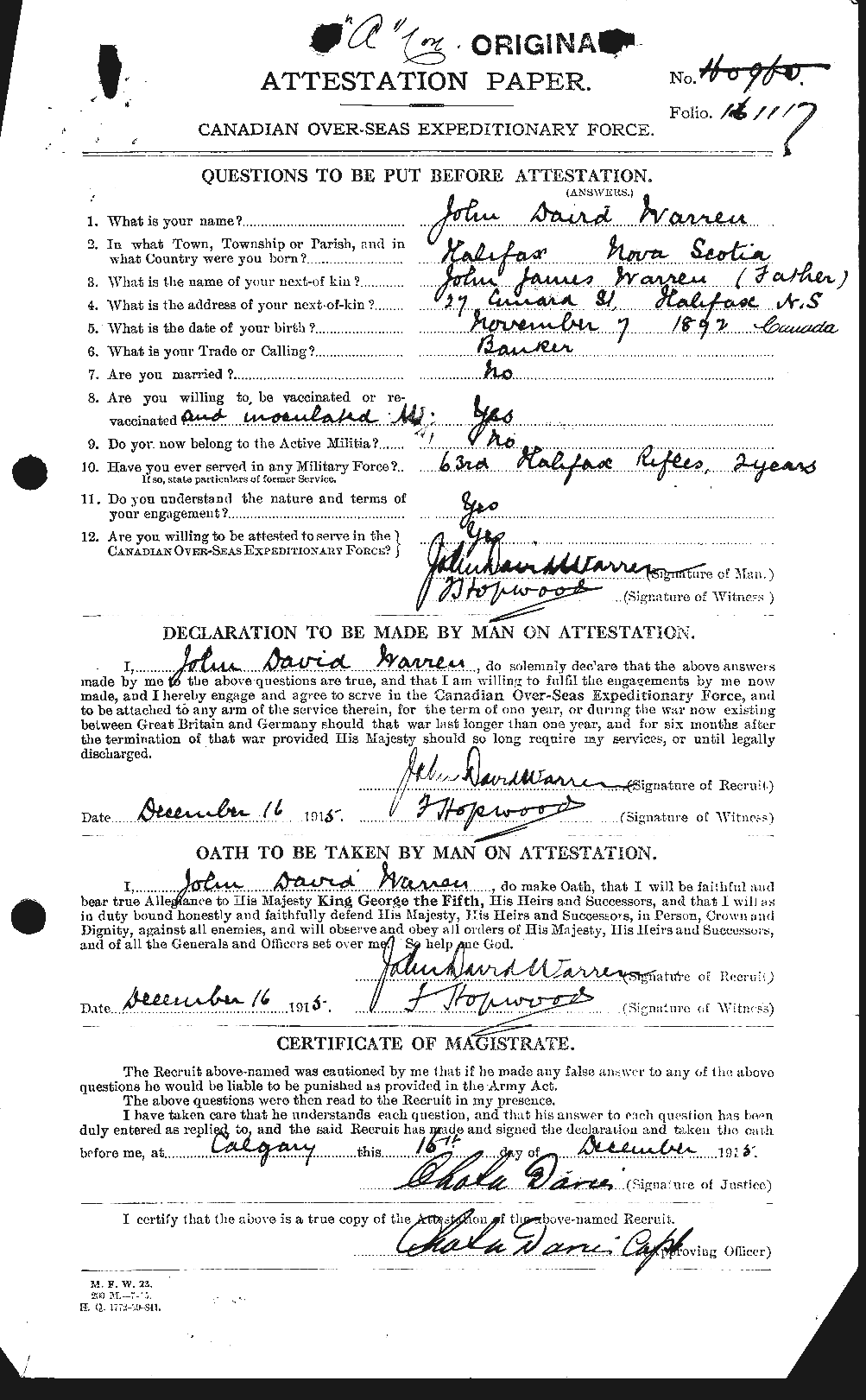 Personnel Records of the First World War - CEF 658548a
