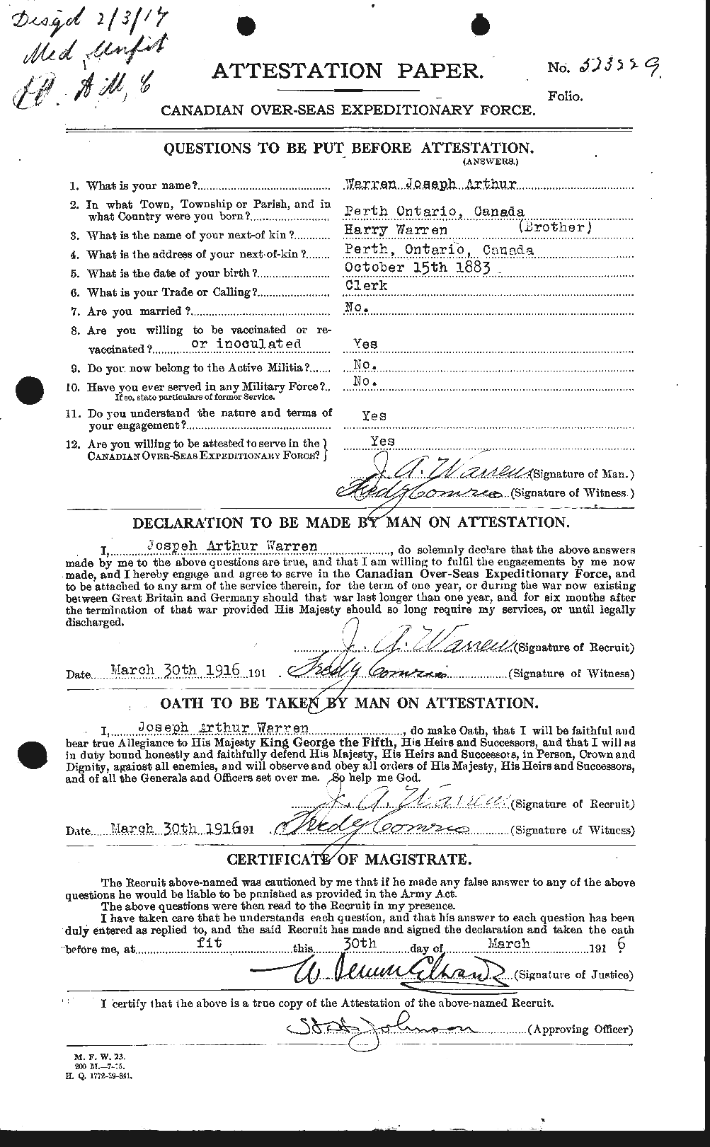Personnel Records of the First World War - CEF 658569a