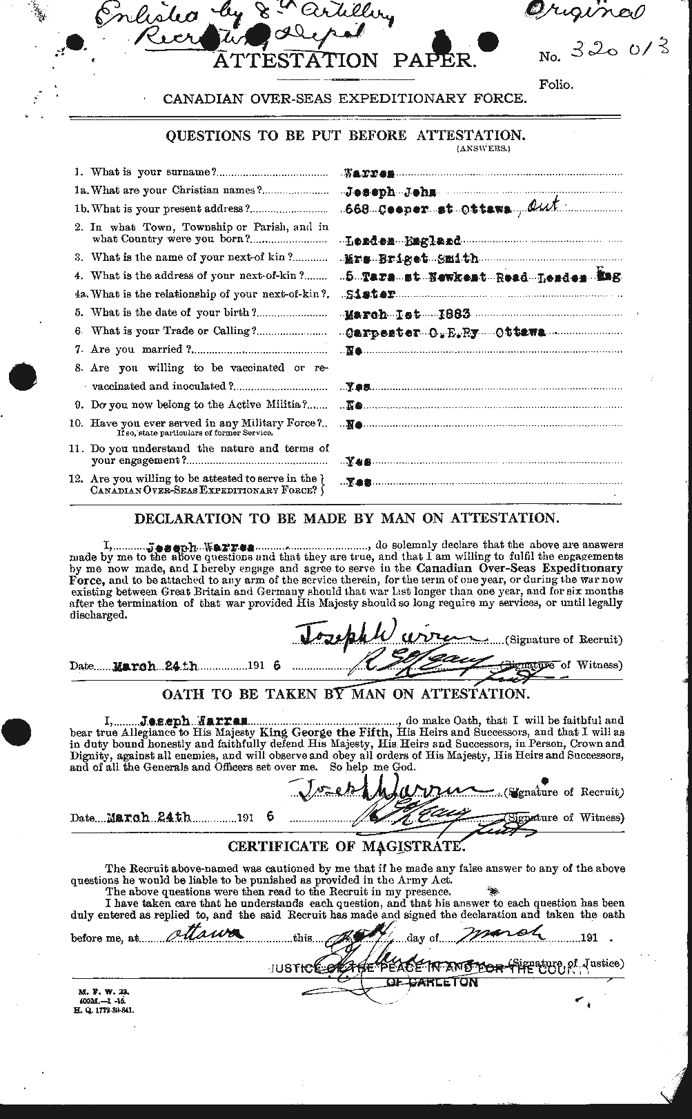 Personnel Records of the First World War - CEF 658572a