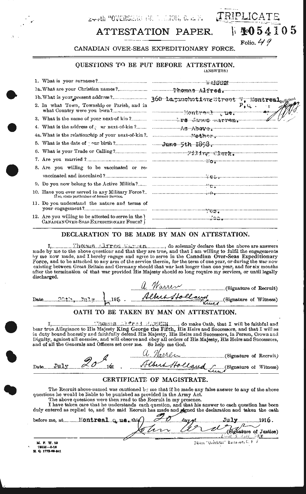 Personnel Records of the First World War - CEF 658642a