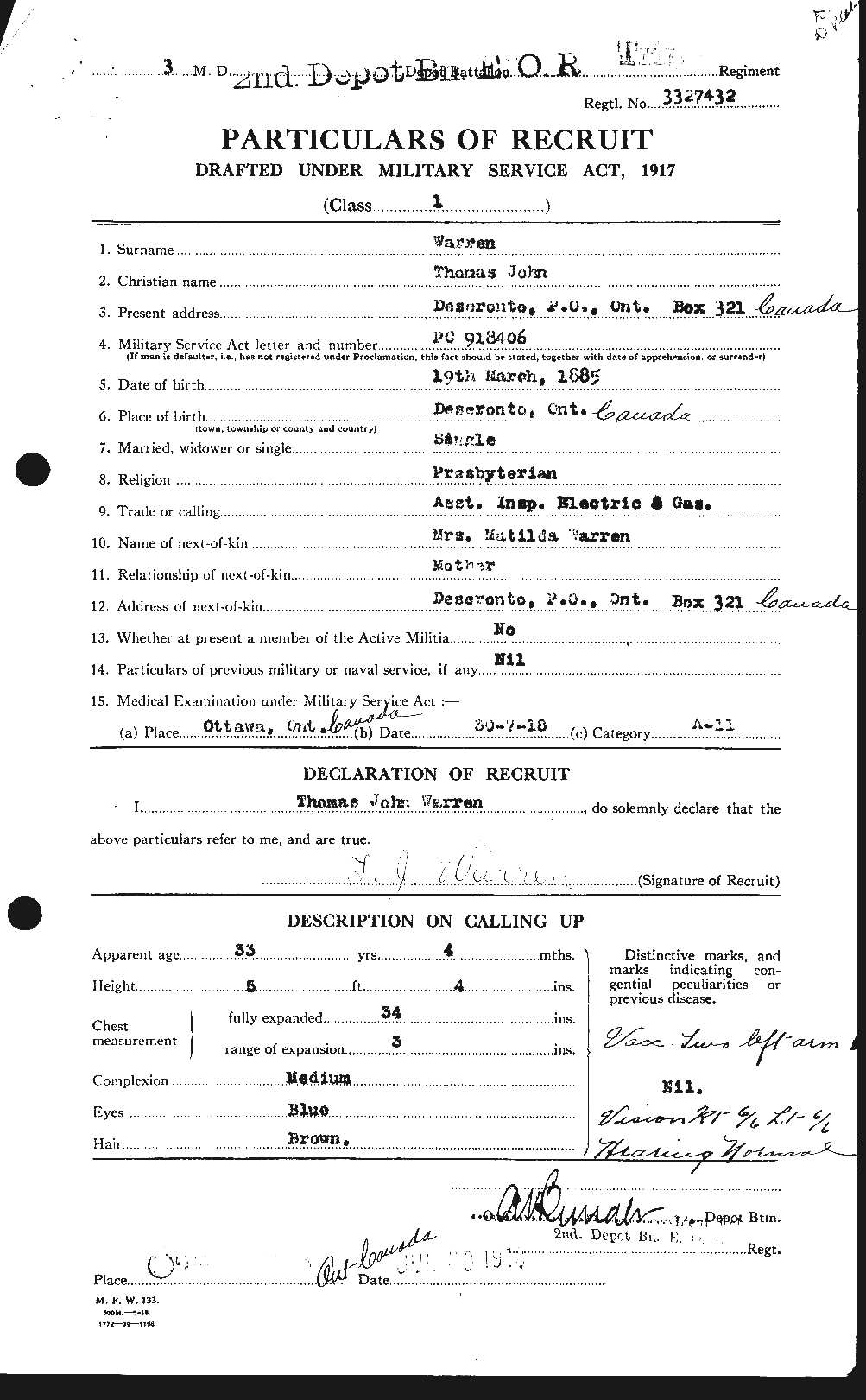 Personnel Records of the First World War - CEF 658646a