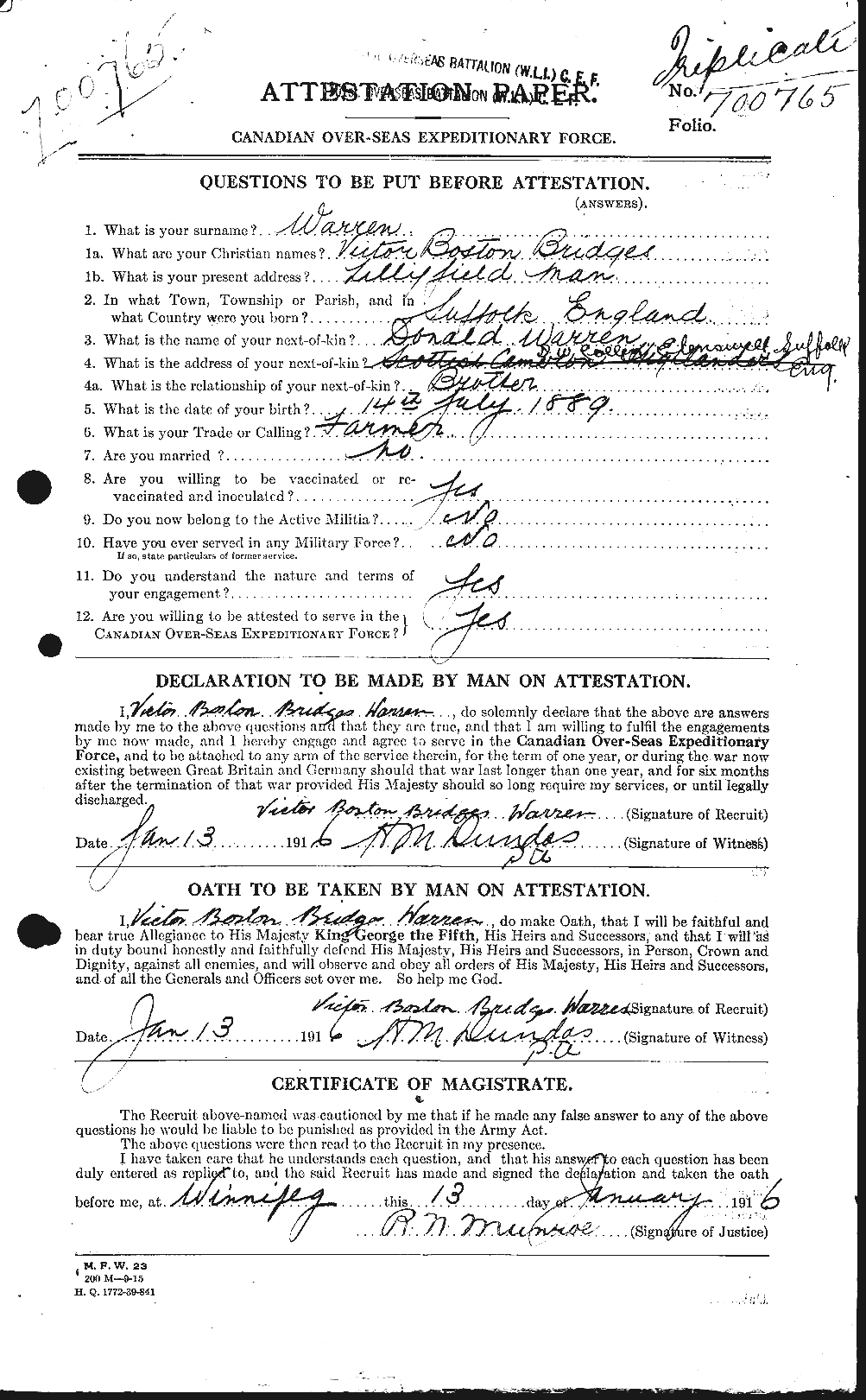 Personnel Records of the First World War - CEF 658651a