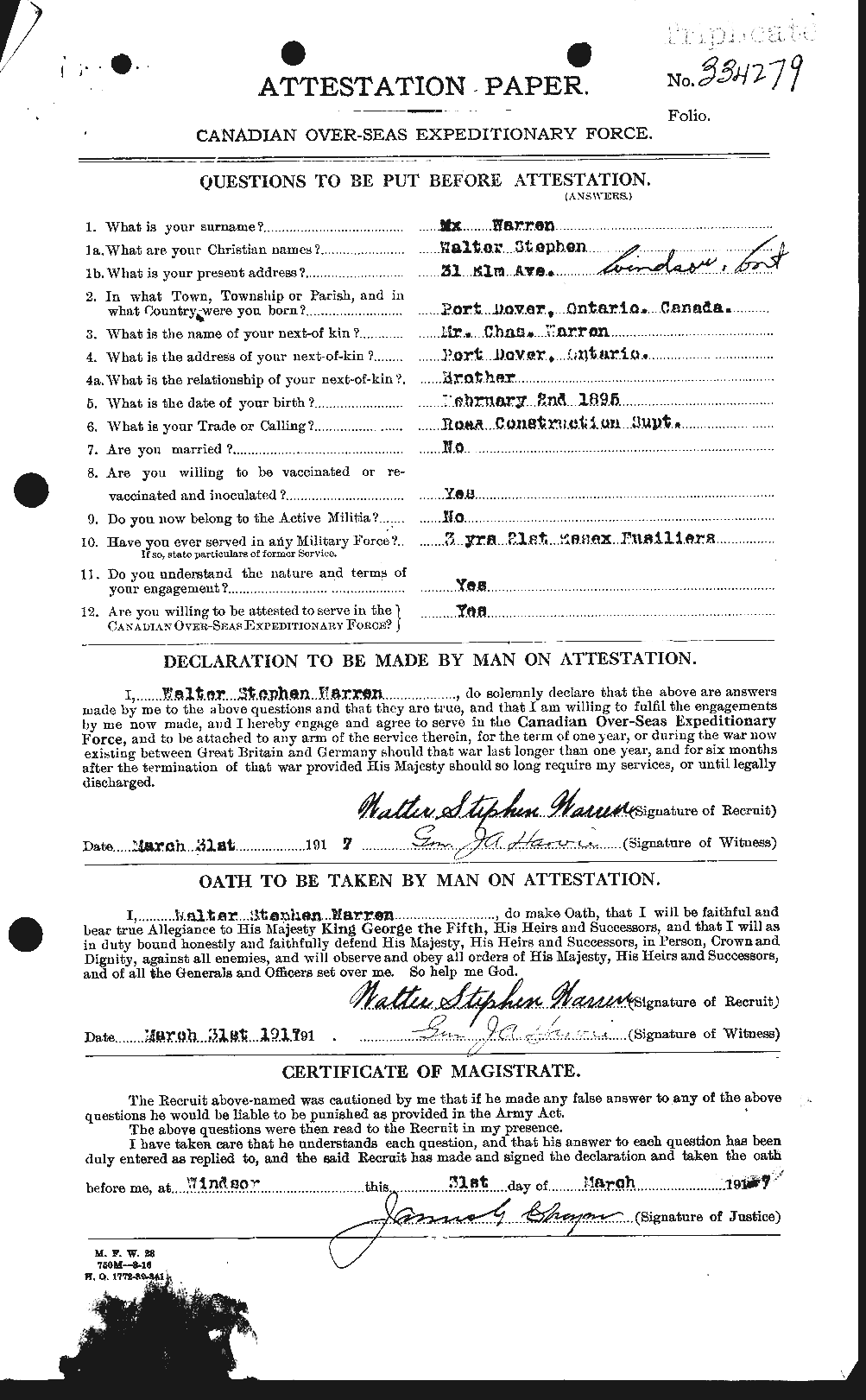 Personnel Records of the First World War - CEF 658658a