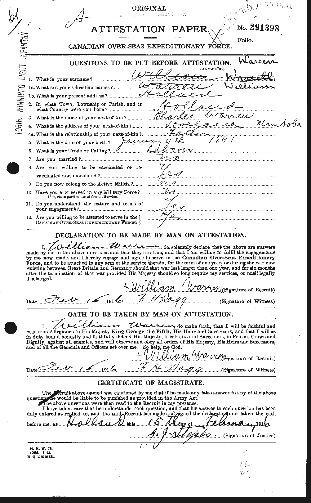 Personnel Records of the First World War - CEF 658674a