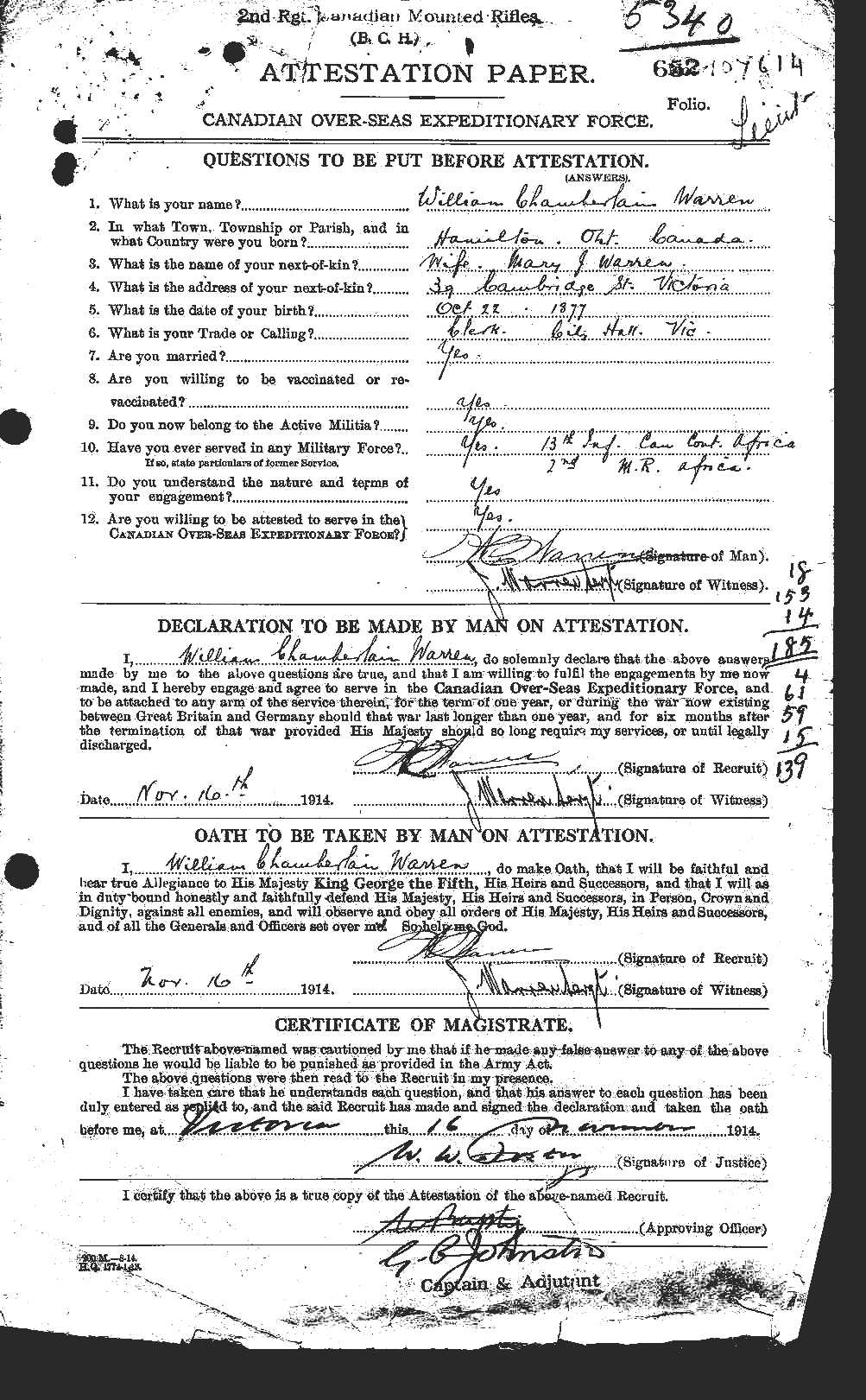 Personnel Records of the First World War - CEF 658681a