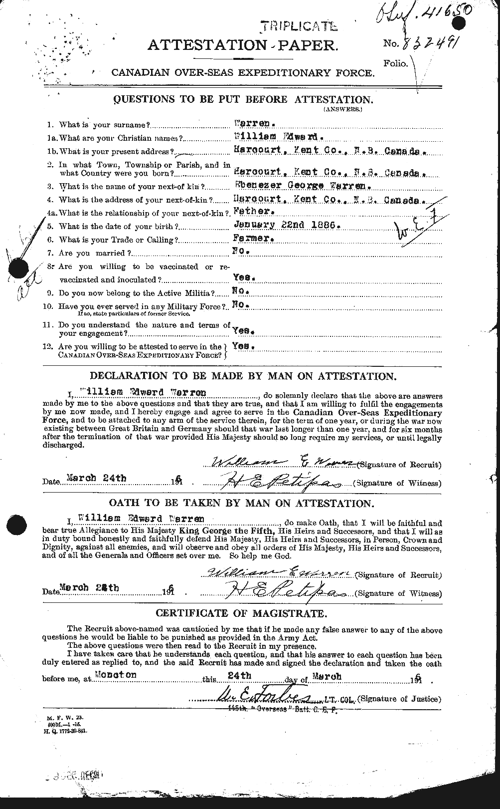 Personnel Records of the First World War - CEF 658684a