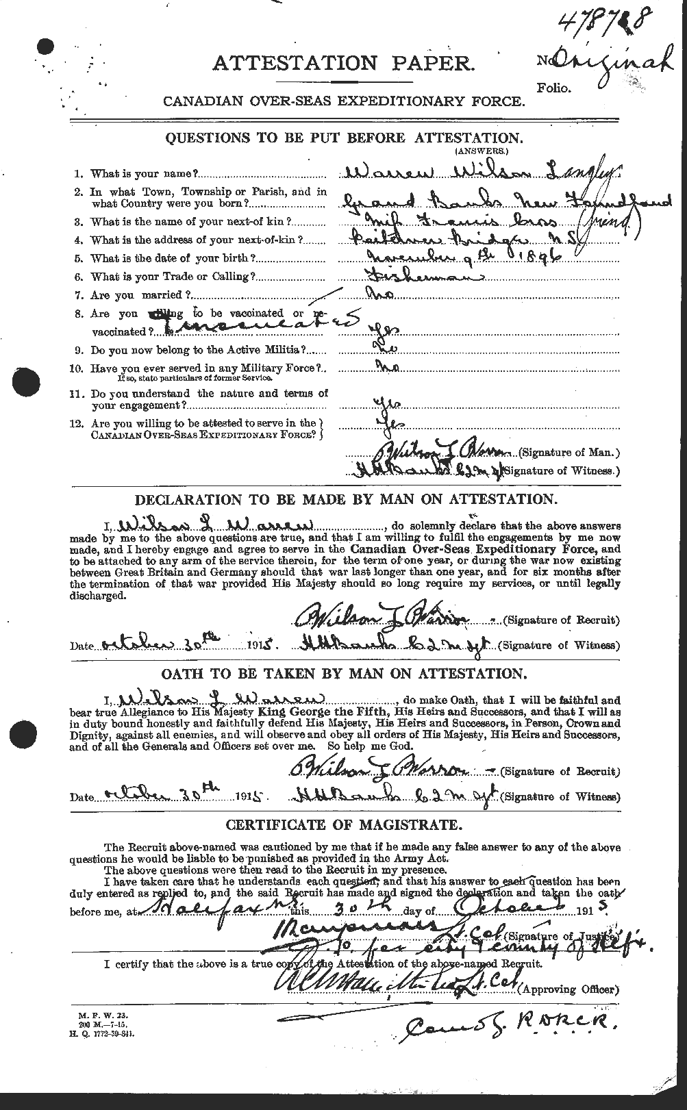 Personnel Records of the First World War - CEF 658697a