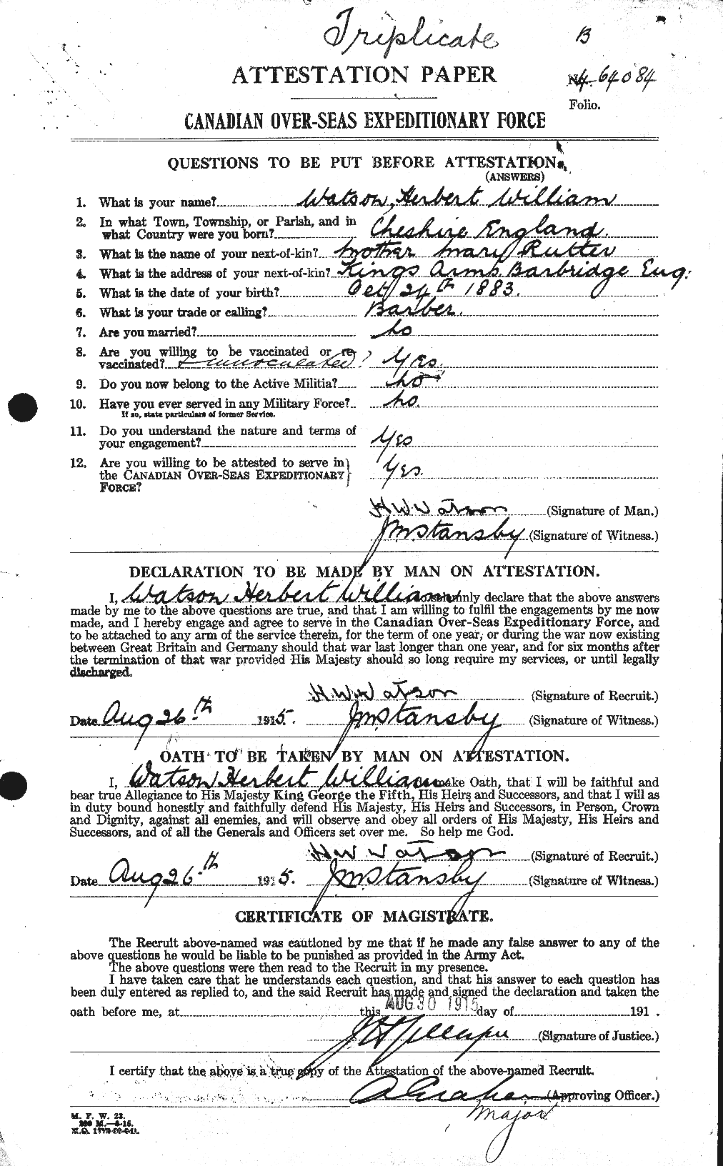 Personnel Records of the First World War - CEF 658858a