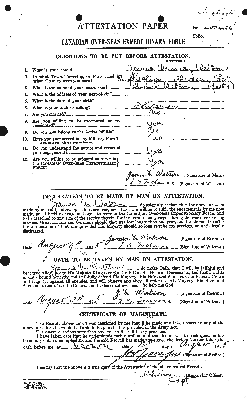 Personnel Records of the First World War - CEF 658967a
