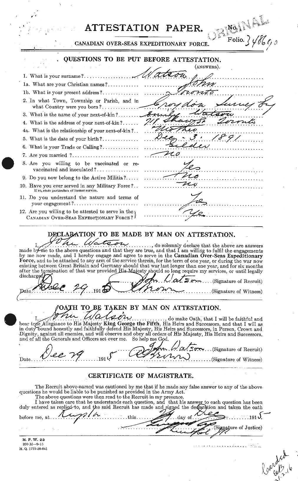 Personnel Records of the First World War - CEF 659003a