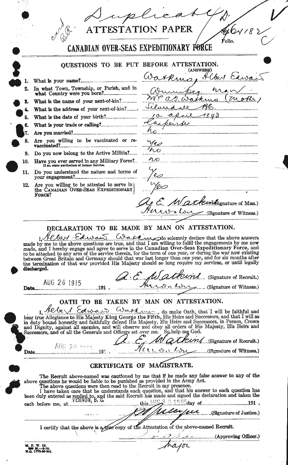 Personnel Records of the First World War - CEF 659150a