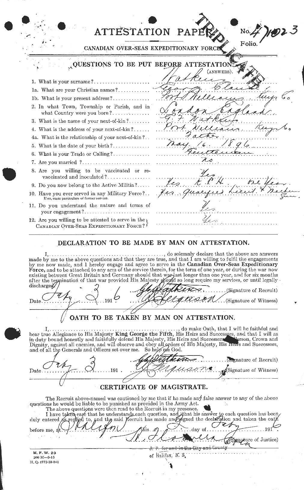 Personnel Records of the First World War - CEF 659214a