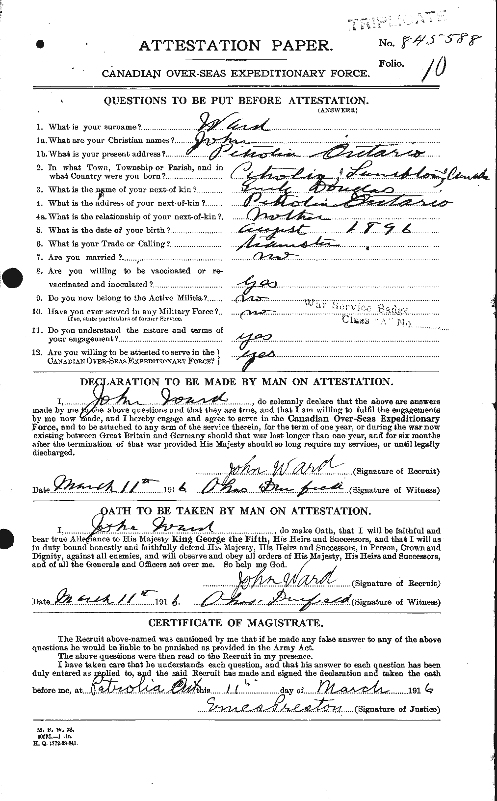Personnel Records of the First World War - CEF 659498a