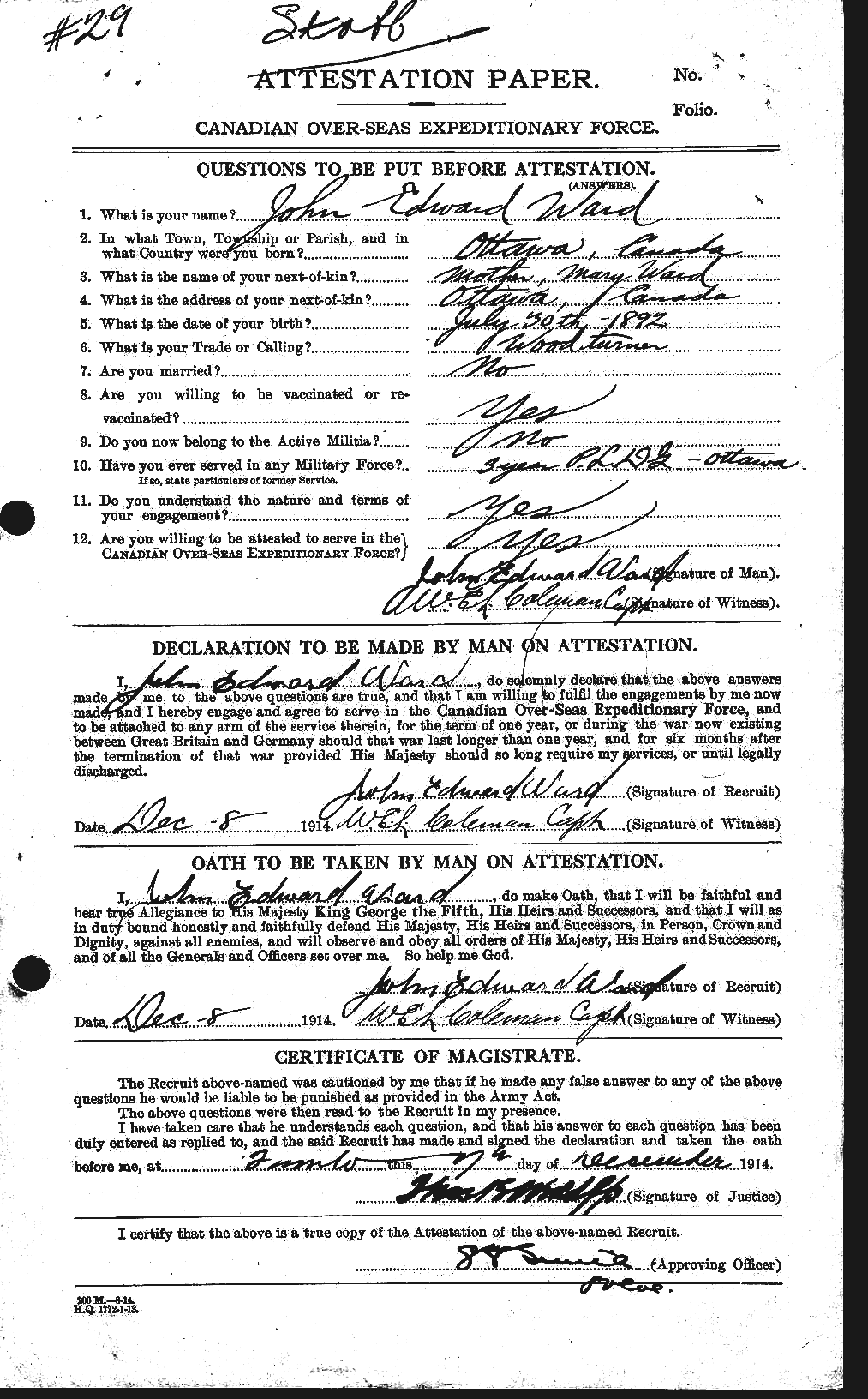 Personnel Records of the First World War - CEF 659518a