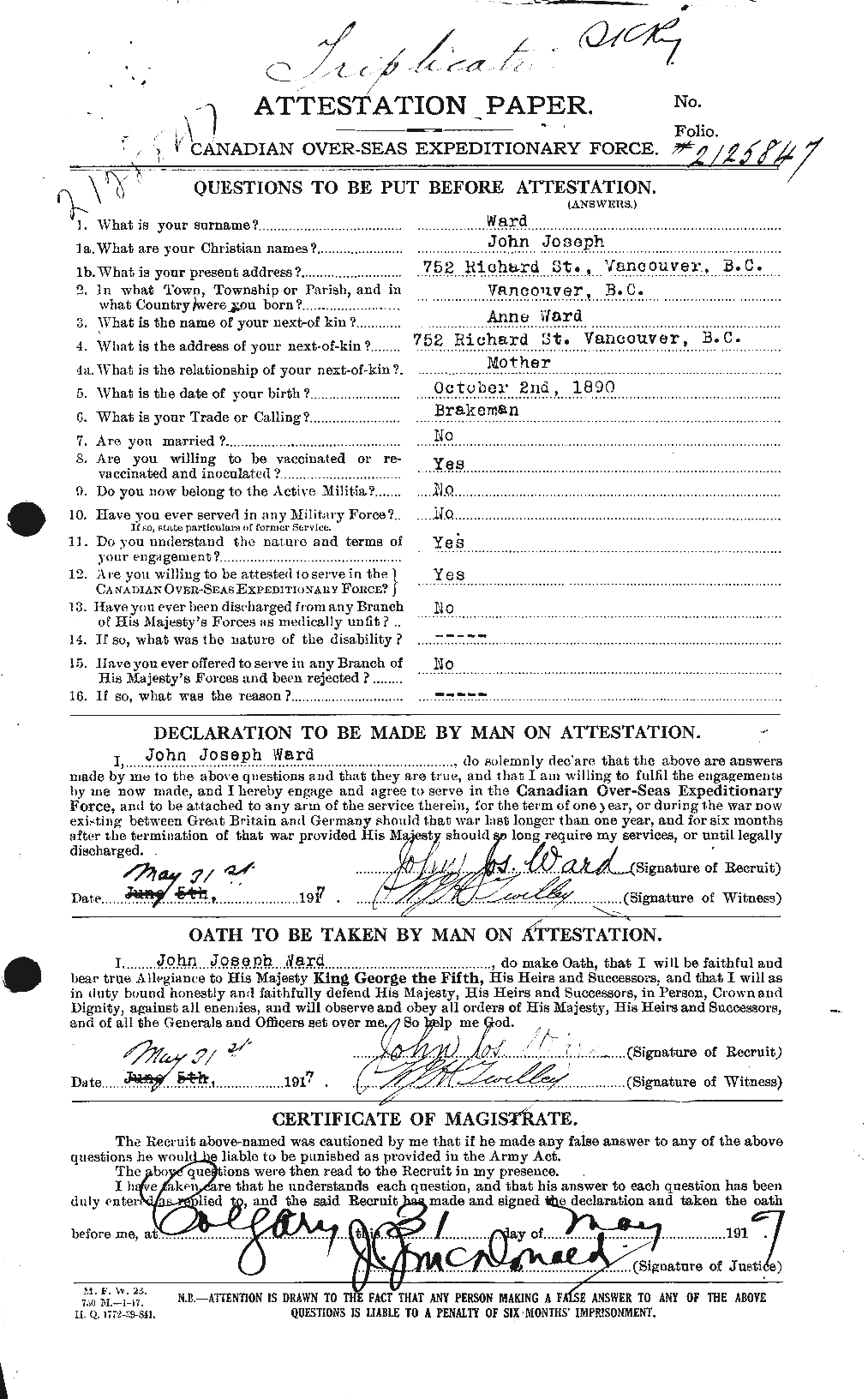 Personnel Records of the First World War - CEF 659529a