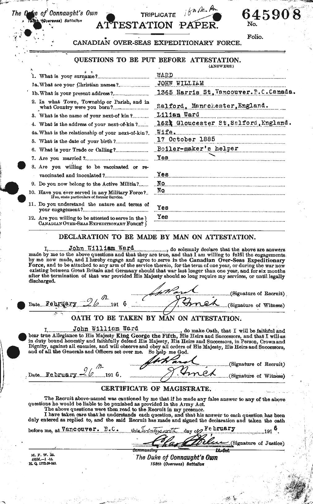 Personnel Records of the First World War - CEF 659547a