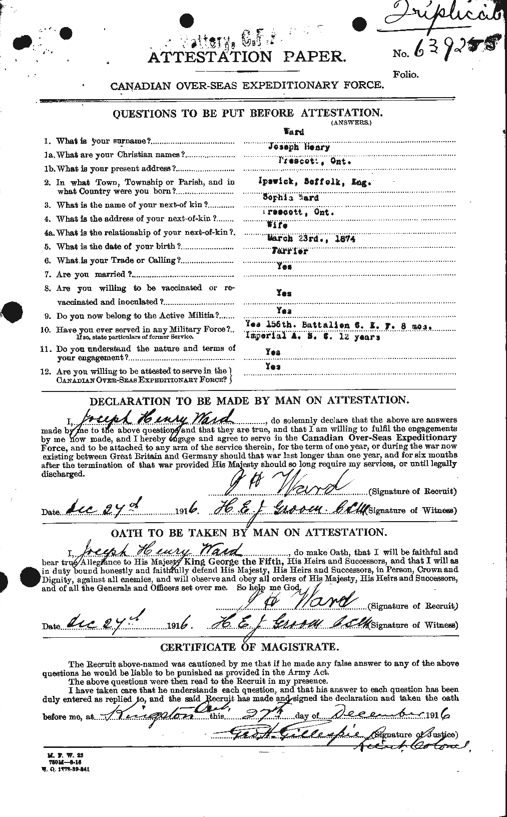 Personnel Records of the First World War - CEF 659566a