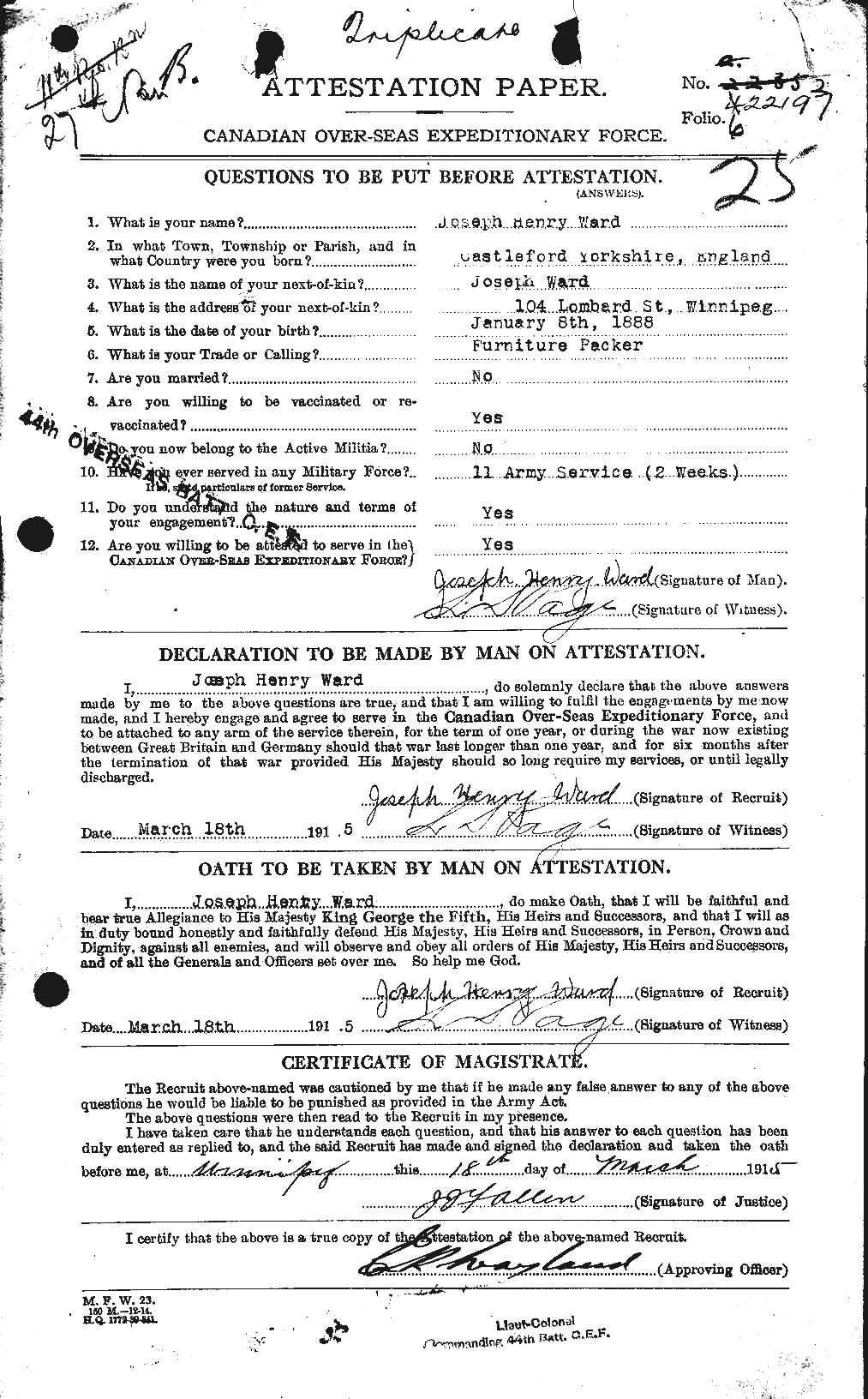 Personnel Records of the First World War - CEF 659567a
