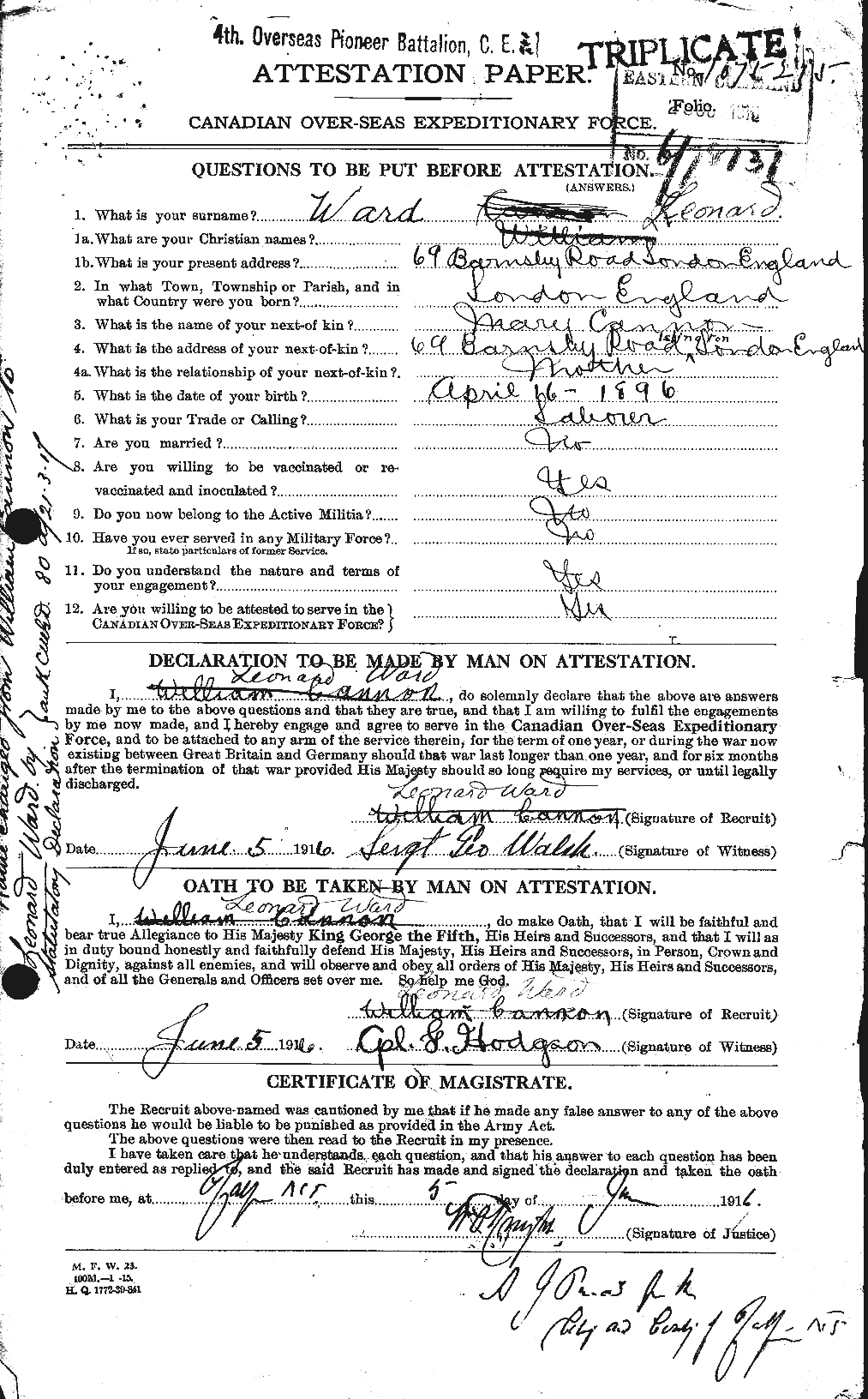 Personnel Records of the First World War - CEF 659581a