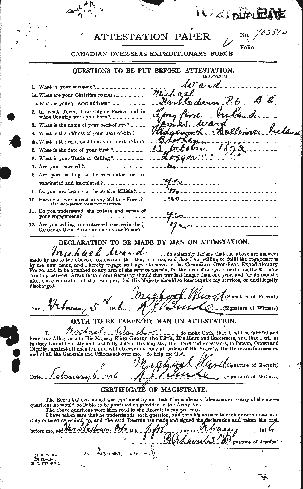 Personnel Records of the First World War - CEF 659603a