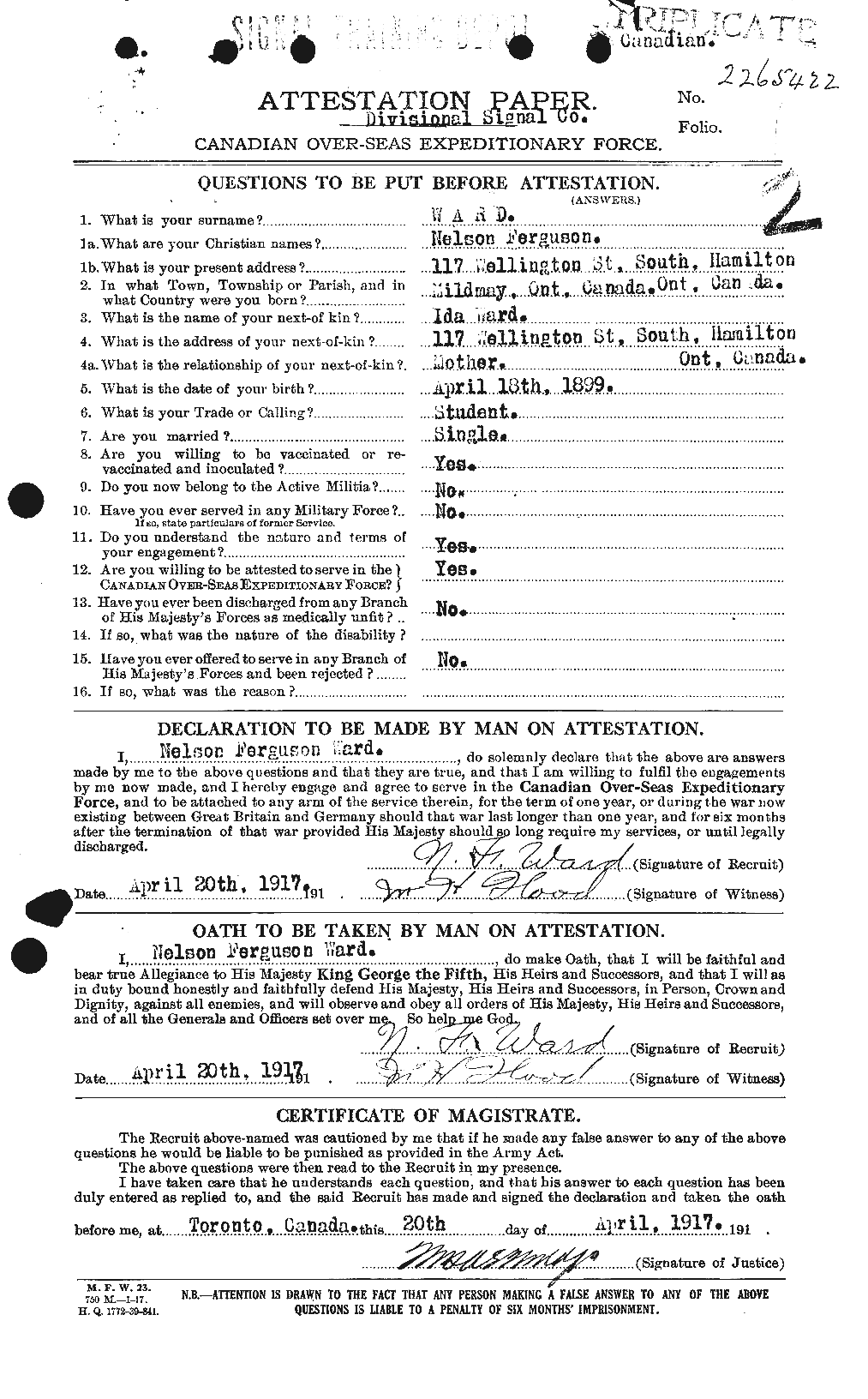 Personnel Records of the First World War - CEF 659609a