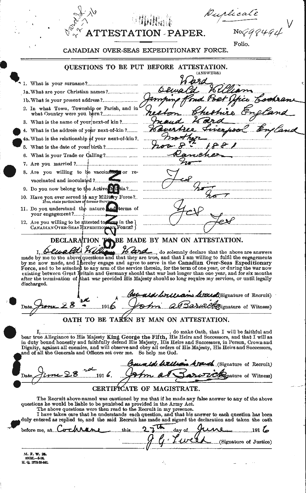 Personnel Records of the First World War - CEF 659616a